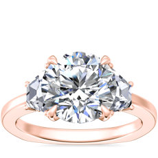 新款 18k 玫瑰金Bella Vaughan 梯形三石訂婚戒指 （5/8 克拉總重量）